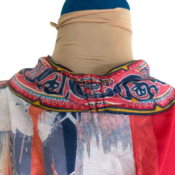 Tolani Collection Kimono Wrap Open Front Festival Boho Hippie Watercolor Asian S - Picture 11 of 13